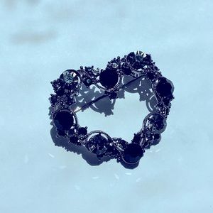 Crystal Heart Brooch NWOT
